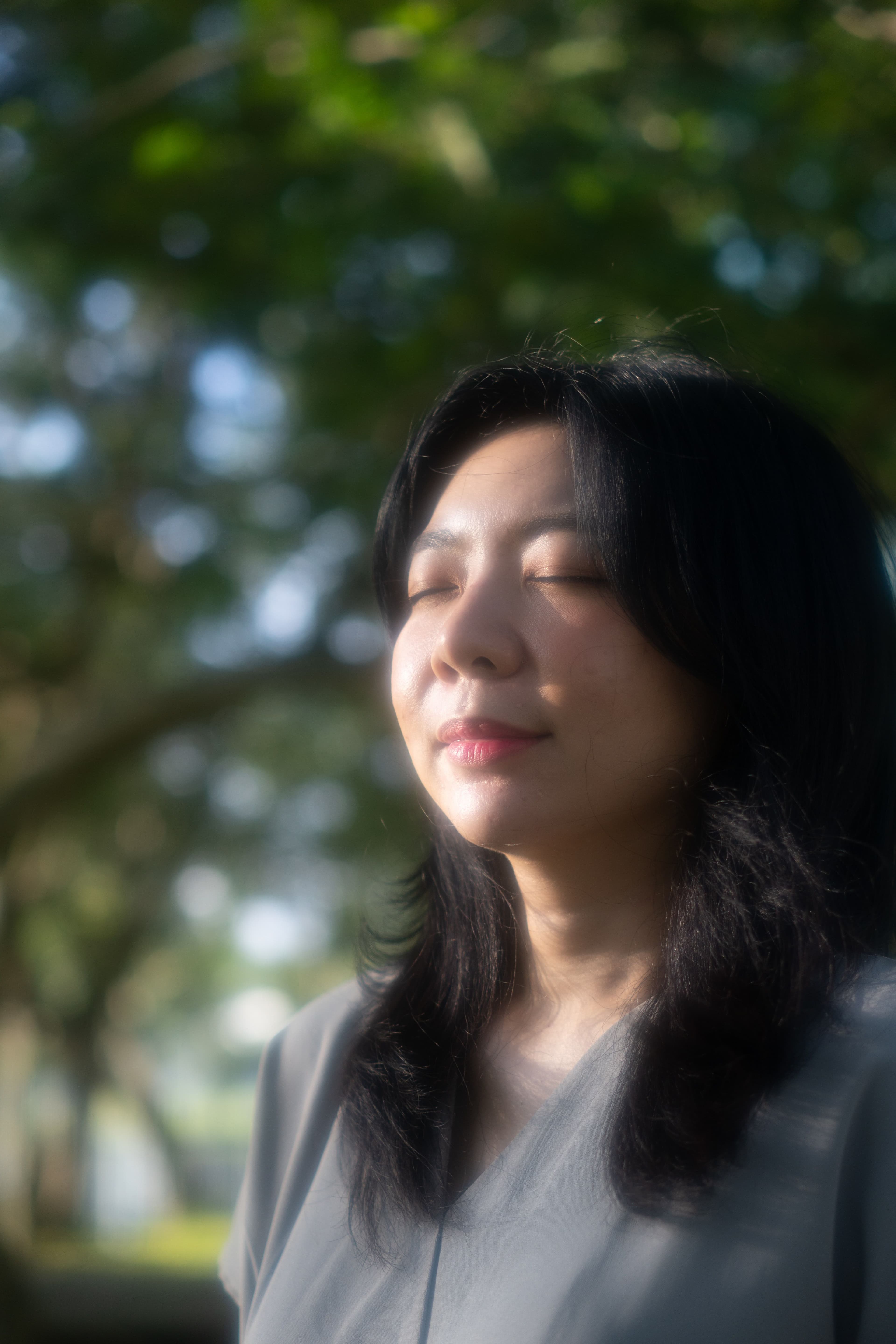 A moment of calm — eyes closed, listening inward